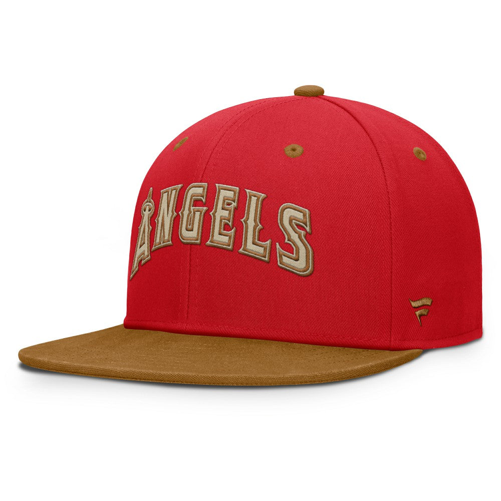 Los Angeles Angels Fanatics Splinter Fitted Hat - Red/Tan - Fanatics Lifestyle
