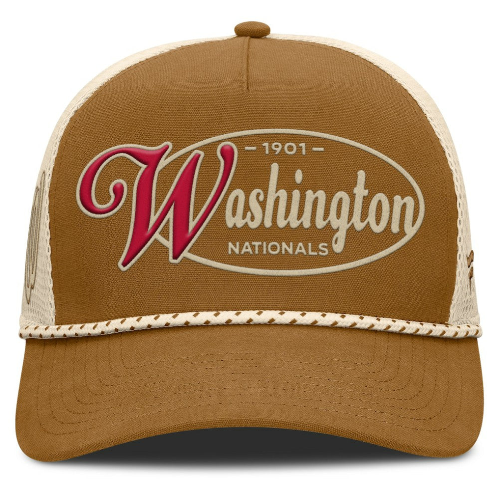 Washington Nationals Fanatics A-Frame Trucker Adjustable Hat - Brown - Fanatics Online