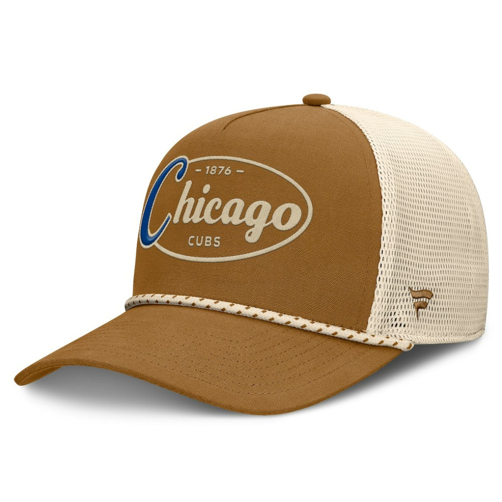 Chicago Cubs Fanatics A-Frame Trucker Adjustable Hat - Brown - Fanatics Lifestyle
