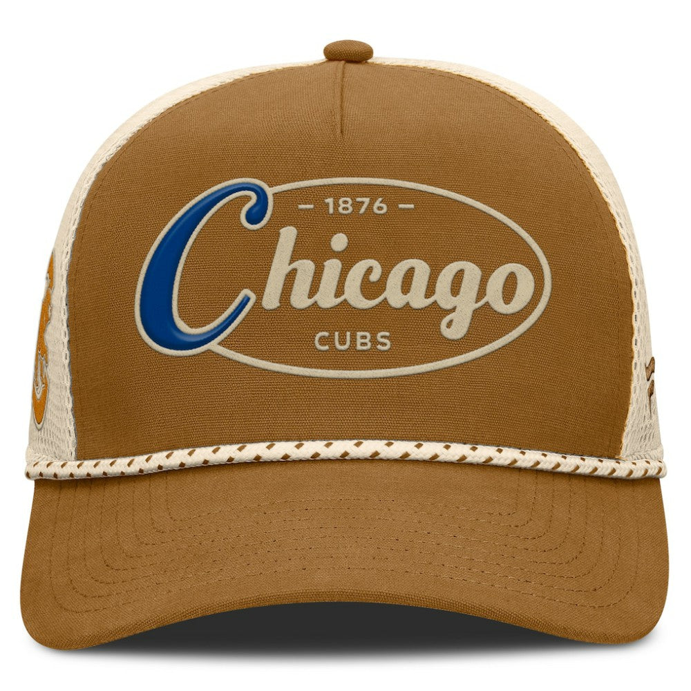 Chicago Cubs Fanatics A-Frame Trucker Adjustable Hat - Brown - Fanatics Lifestyle