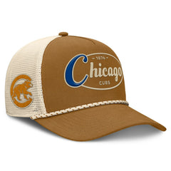 Chicago Cubs Fanatics A-Frame Trucker Adjustable Hat - Brown - Fanatics Lifestyle