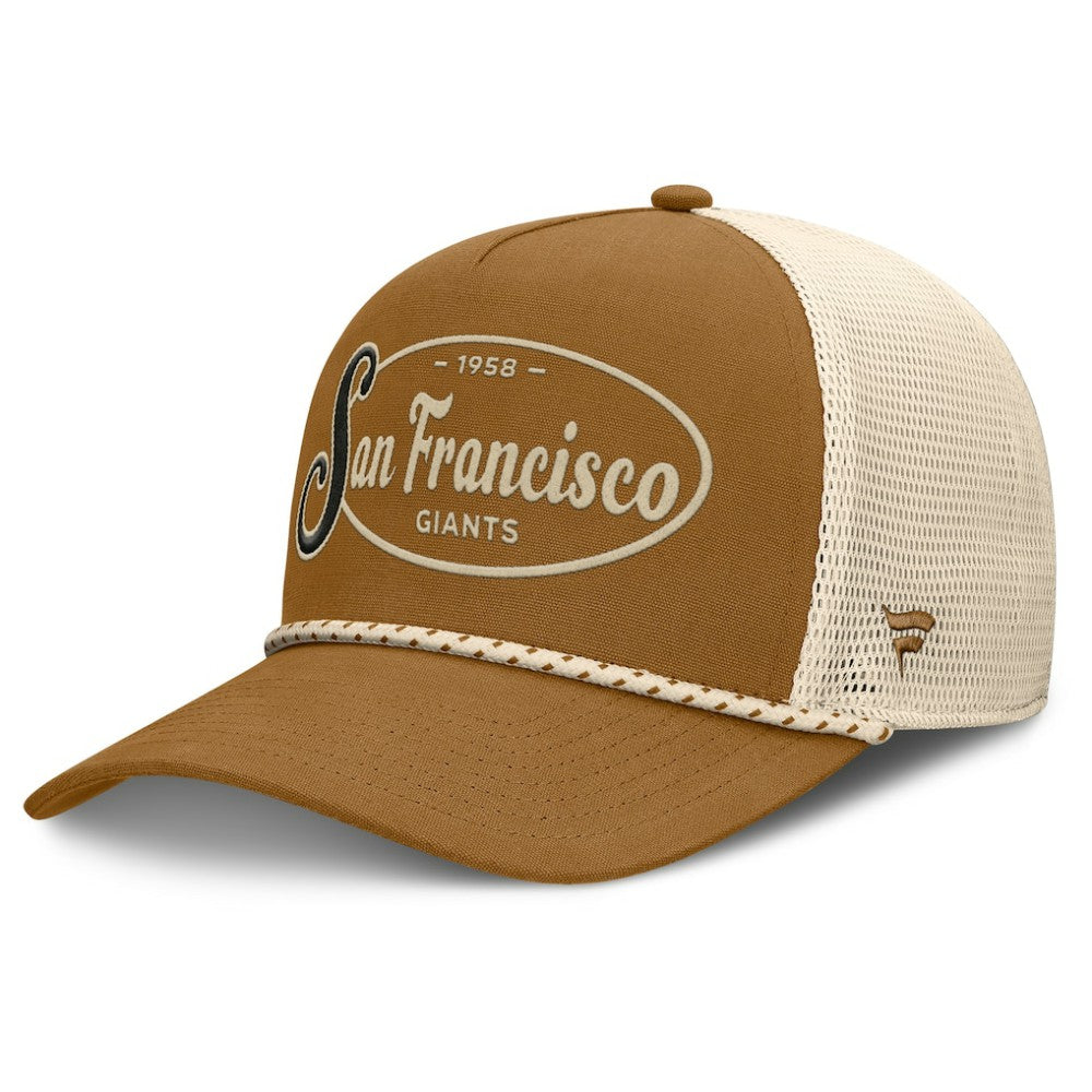 San Francisco Giants Fanatics A-Frame Trucker Adjustable Hat - Brown - Fanatics Discount