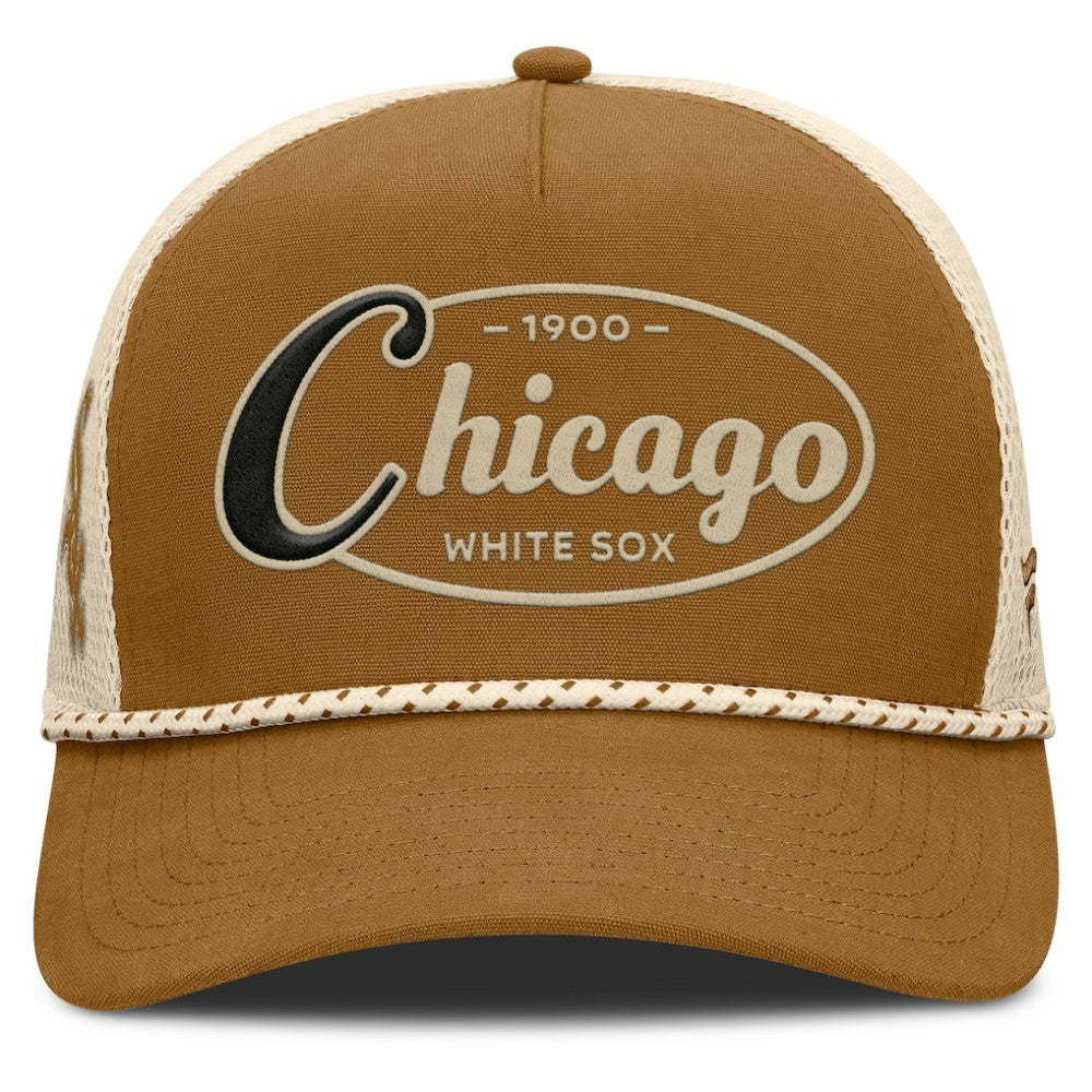 Chicago White Sox Fanatics A-Frame Trucker Adjustable Hat - Brown - Fanatics Discount