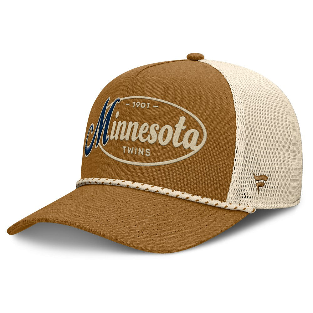 Minnesota Twins Fanatics A-Frame Trucker Adjustable Hat - Brown - Fanatics Discount