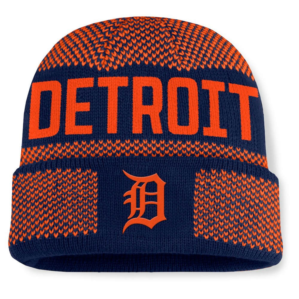 Detroit Tigers Fanatics Rotation Cuffed Knit Hat - Navy - Fanatics Online