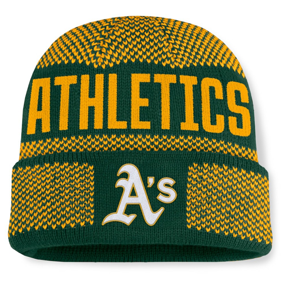 Athletics Fanatics Rotation Cuffed Knit Hat - Green - Fanatics Lifestyle