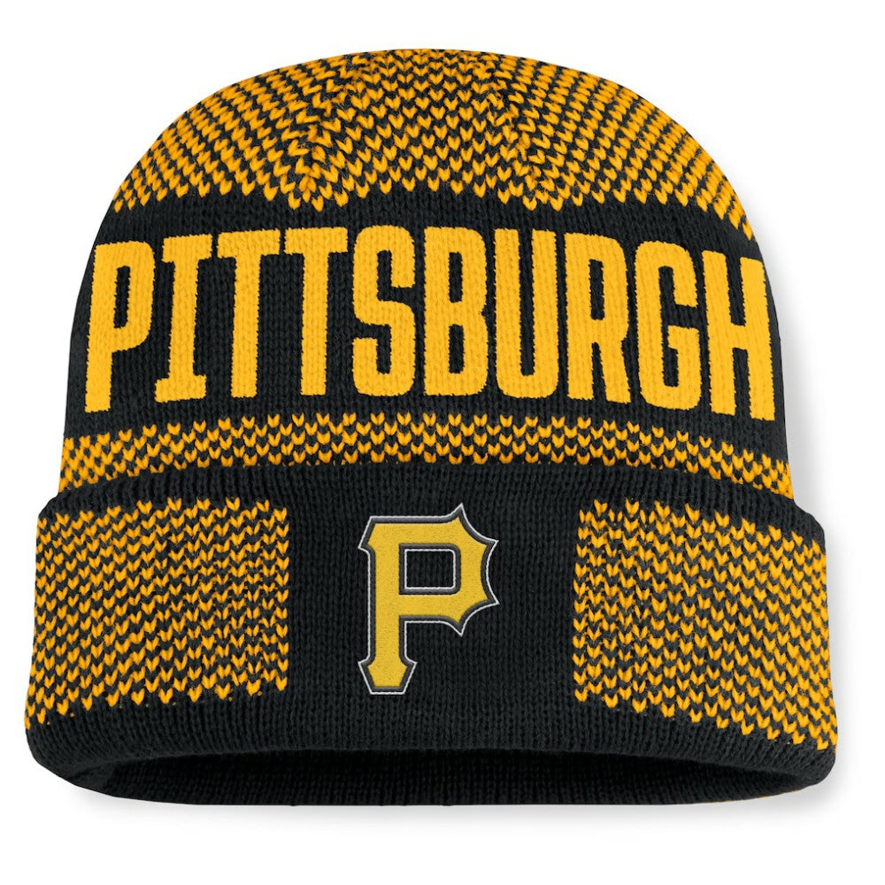 Pittsburgh Pirates Fanatics Rotation Cuffed Knit Hat - Black - Fanatics on Sale