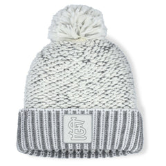St. Louis Cardinals Fanatics Women's Hangtime Cuffed Knit with Pom - Heather Gray - Fanatics Lifestyle