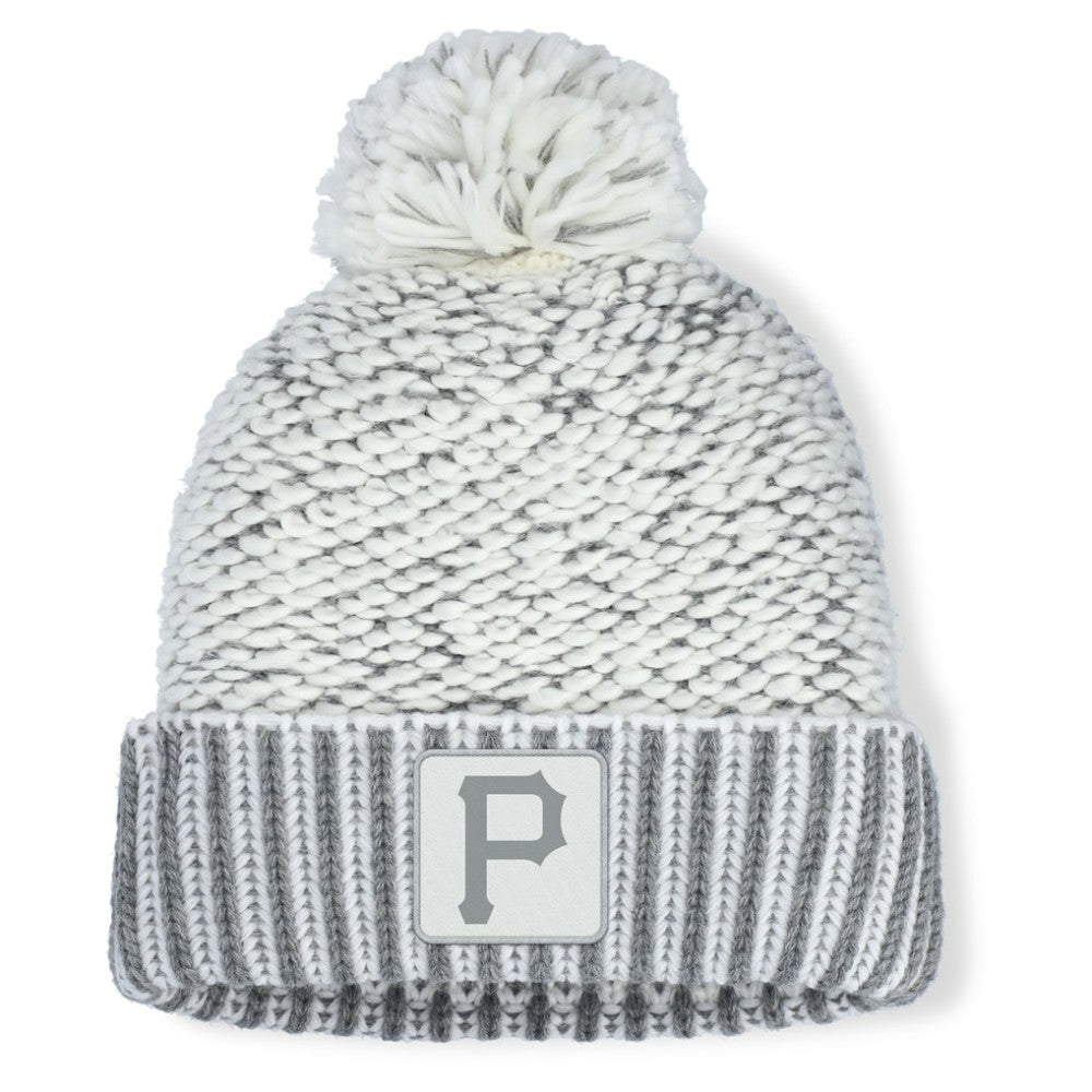 Pittsburgh Pirates Fanatics Women's Hangtime Cuffed Knit with Pom - Heather Gray - Fanatics Discount