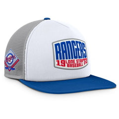Texas Rangers Fanatics Cranked Foam Front Patch Trucker Adjustable Hat - Gray/White - Fanatics Lifestyle