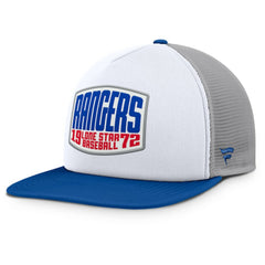 Texas Rangers Fanatics Cranked Foam Front Patch Trucker Adjustable Hat - Gray/White - Fanatics Lifestyle