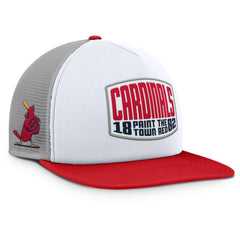 St. Louis Cardinals Fanatics Cranked Foam Front Patch Trucker Adjustable Hat - Gray/White - Fanatics Discount