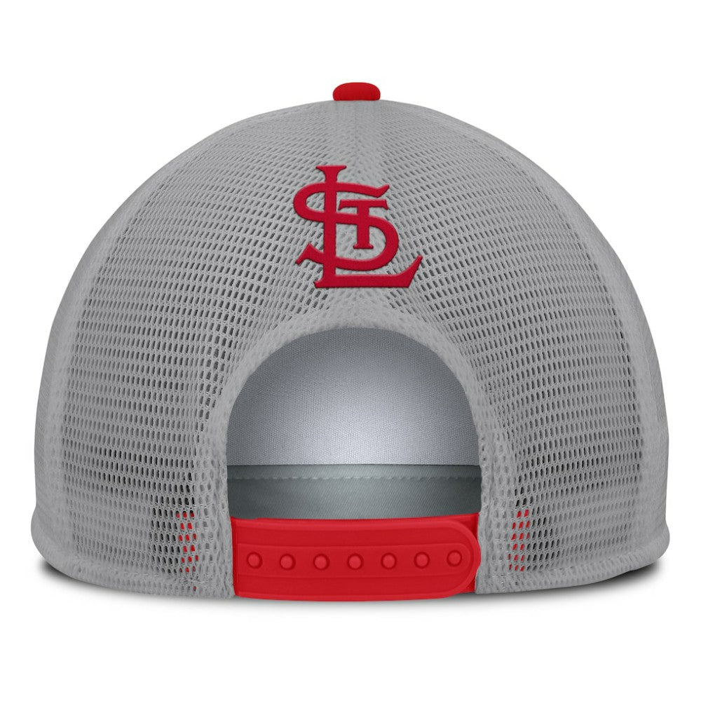 St. Louis Cardinals Fanatics Cranked Foam Front Patch Trucker Adjustable Hat - Gray/White - Fanatics Discount