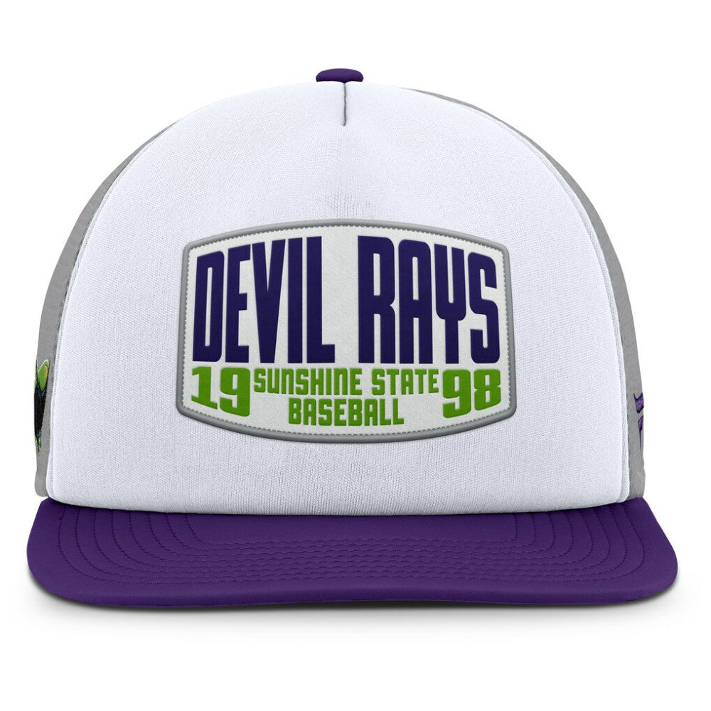 Tampa Bay Rays Fanatics Cranked Foam Front Patch Trucker Adjustable Hat - Gray/White - Fanatics Lifestyle