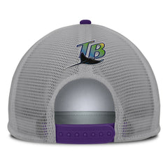 Tampa Bay Rays Fanatics Cranked Foam Front Patch Trucker Adjustable Hat - Gray/White - Fanatics Lifestyle