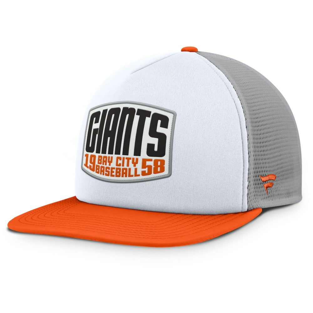 San Francisco Giants Fanatics Cranked Foam Front Patch Trucker Adjustable Hat - Gray/White - Fanatics on Sale