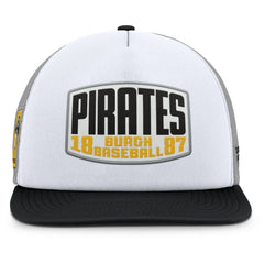 Pittsburgh Pirates Fanatics Cranked Foam Front Patch Trucker Adjustable Hat - Gray/White - Fanatics Discount