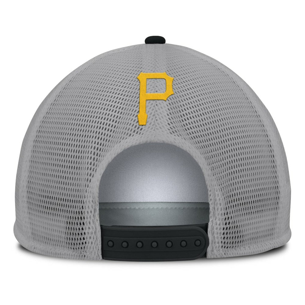 Pittsburgh Pirates Fanatics Cranked Foam Front Patch Trucker Adjustable Hat - Gray/White - Fanatics Discount