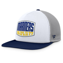 Seattle Mariners Fanatics Cranked Foam Front Patch Trucker Adjustable Hat - Gray/White - Fanatics on Sale
