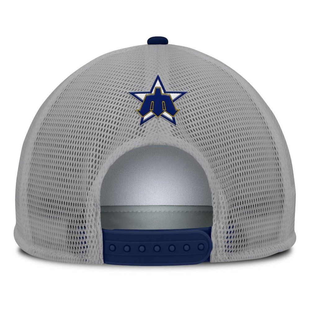 Seattle Mariners Fanatics Cranked Foam Front Patch Trucker Adjustable Hat - Gray/White - Fanatics on Sale