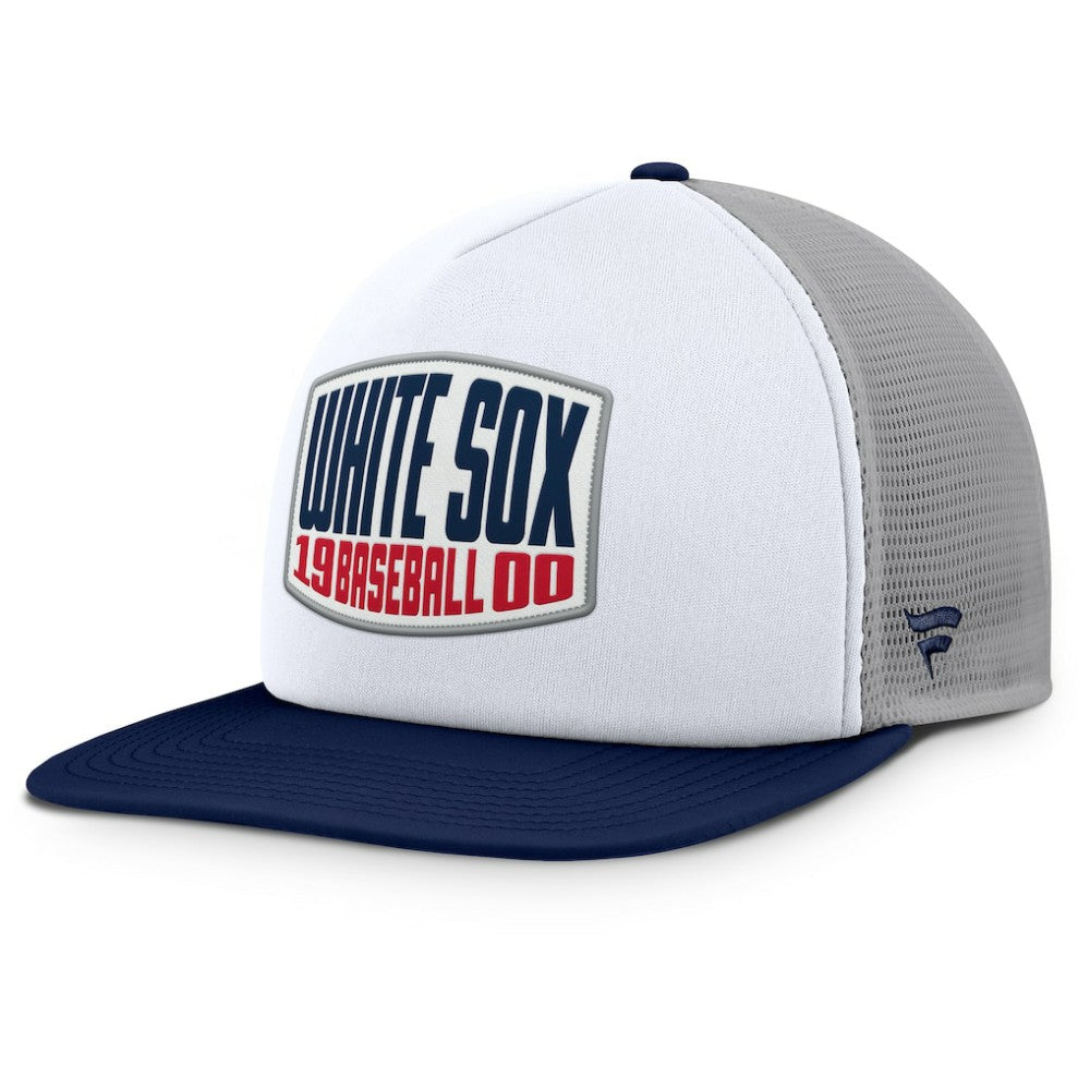 Chicago White Sox Fanatics Cranked Foam Front Patch Trucker Adjustable Hat - Gray/White - Fanatics on Sale