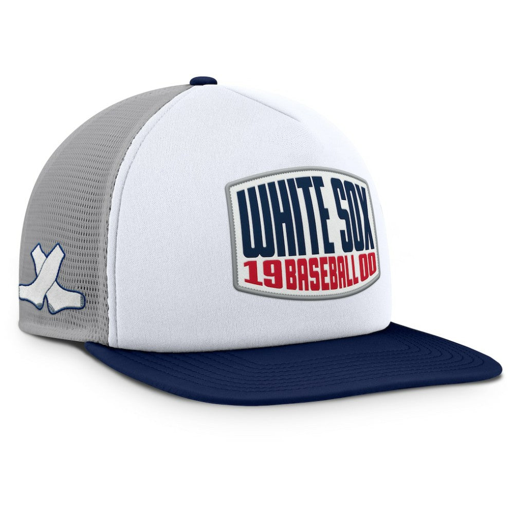 Chicago White Sox Fanatics Cranked Foam Front Patch Trucker Adjustable Hat - Gray/White - Fanatics on Sale