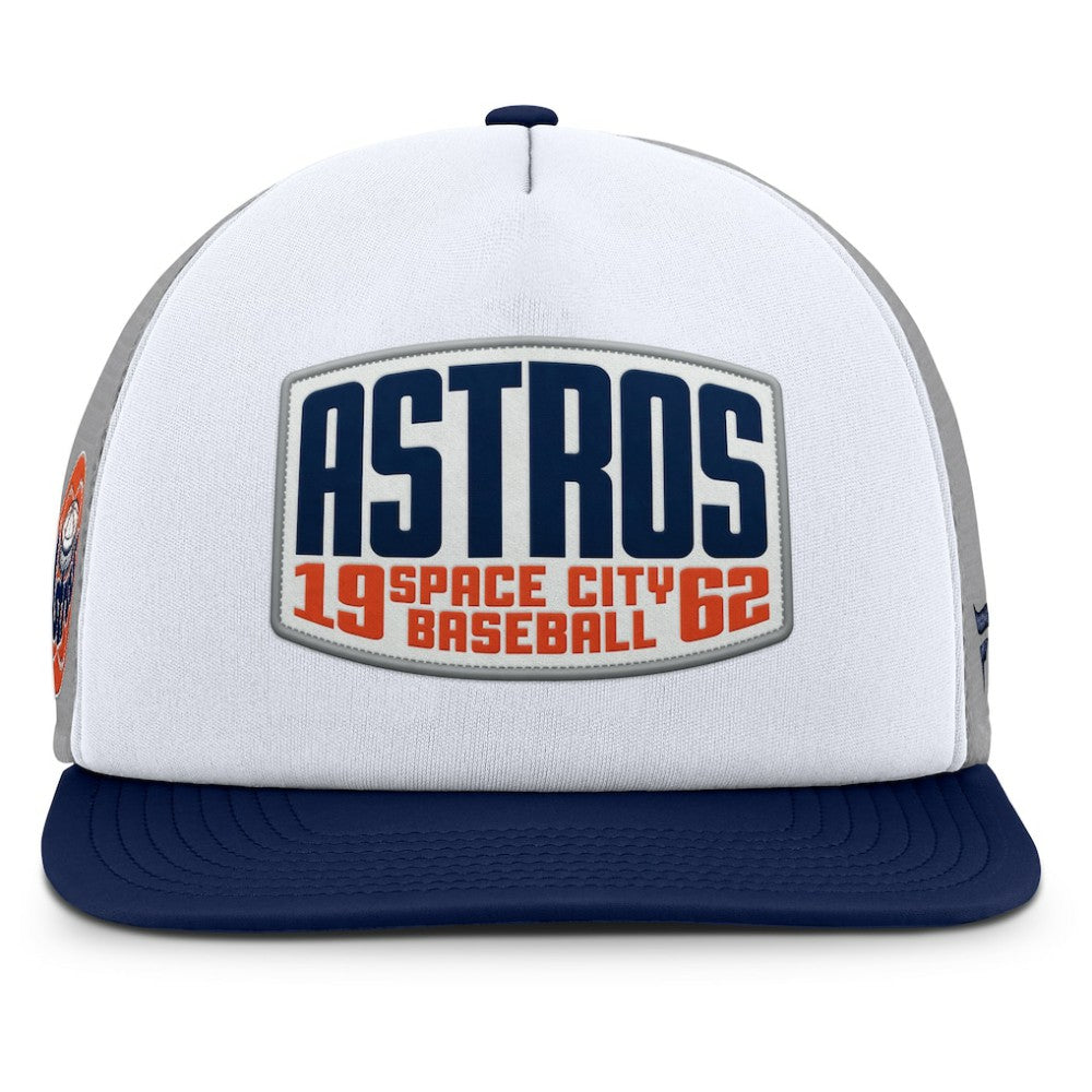 Houston Astros Fanatics Cranked Foam Front Patch Trucker Adjustable Hat - Gray/White - Fanatics Lifestyle