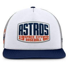 Houston Astros Fanatics Cranked Foam Front Patch Trucker Adjustable Hat - Gray/White - Fanatics Lifestyle