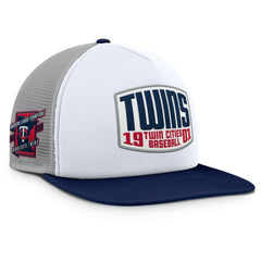 Minnesota Twins Fanatics Cranked Foam Front Patch Trucker Adjustable Hat - Gray/White - Fanatics Lifestyle
