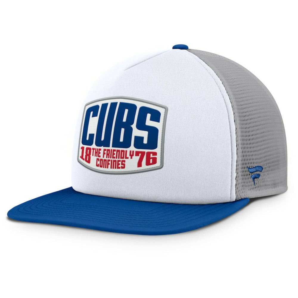 Chicago Cubs Fanatics Cranked Foam Front Patch Trucker Adjustable Hat - Gray/White - Fanatics Online