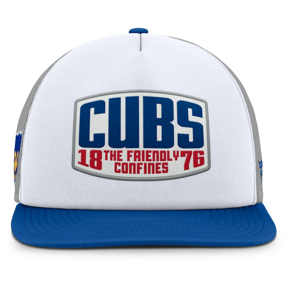 Chicago Cubs Fanatics Cranked Foam Front Patch Trucker Adjustable Hat - Gray/White - Fanatics Online