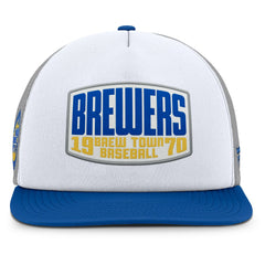 Milwaukee Brewers Fanatics Cranked Foam Front Patch Trucker Adjustable Hat - Gray/White - Fanatics Discount