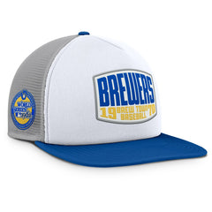 Milwaukee Brewers Fanatics Cranked Foam Front Patch Trucker Adjustable Hat - Gray/White - Fanatics Discount