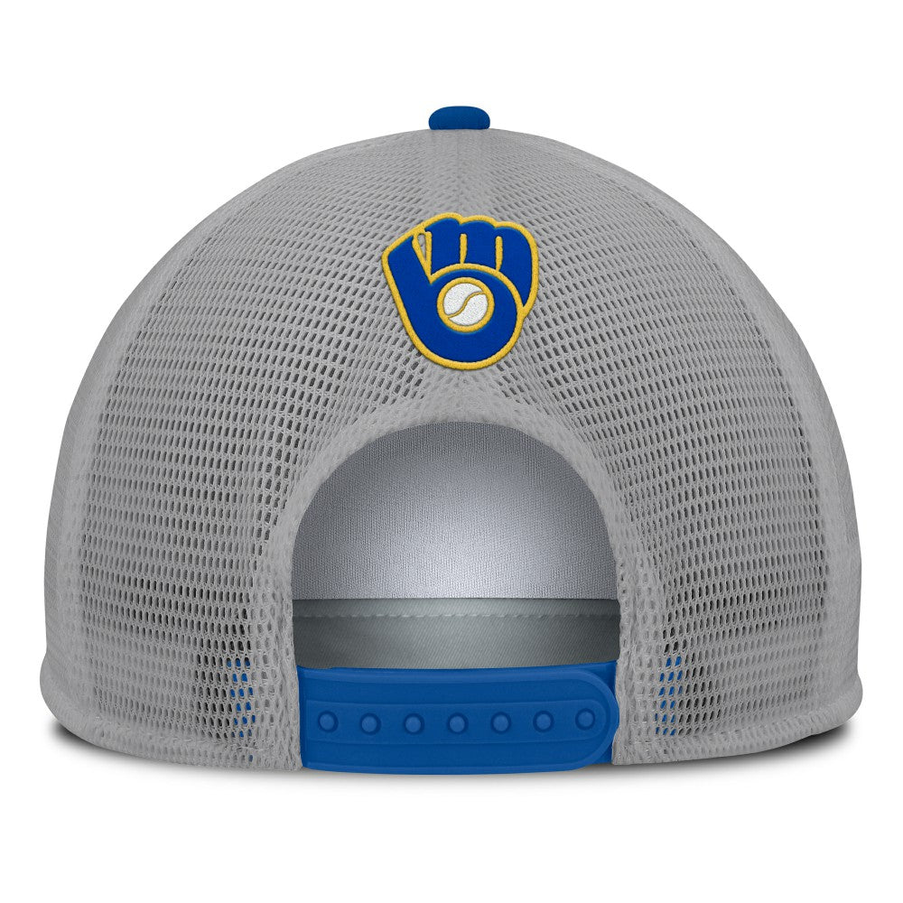 Milwaukee Brewers Fanatics Cranked Foam Front Patch Trucker Adjustable Hat - Gray/White - Fanatics Discount