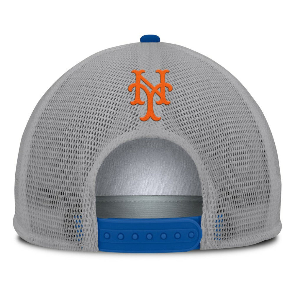 New York Mets Fanatics Cranked Foam Front Patch Trucker Adjustable Hat - Gray/White - Fanatics Lifestyle
