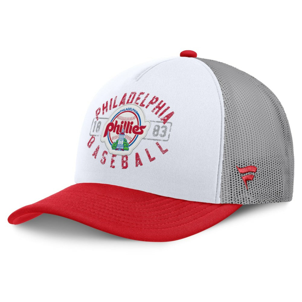Philadelphia Phillies Fanatics Designated A-Frame Foam Front Trucker Adjustable Hat - White/Red - Fanatics on Sale