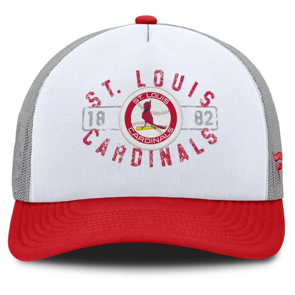 St. Louis Cardinals Fanatics Designated A-Frame Foam Front Trucker Adjustable Hat - White/Red - Fanatics Sale