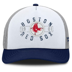 Boston Red Sox Fanatics Designated A-Frame Foam Front Trucker Adjustable Hat - White/Navy - Fanatics Sale
