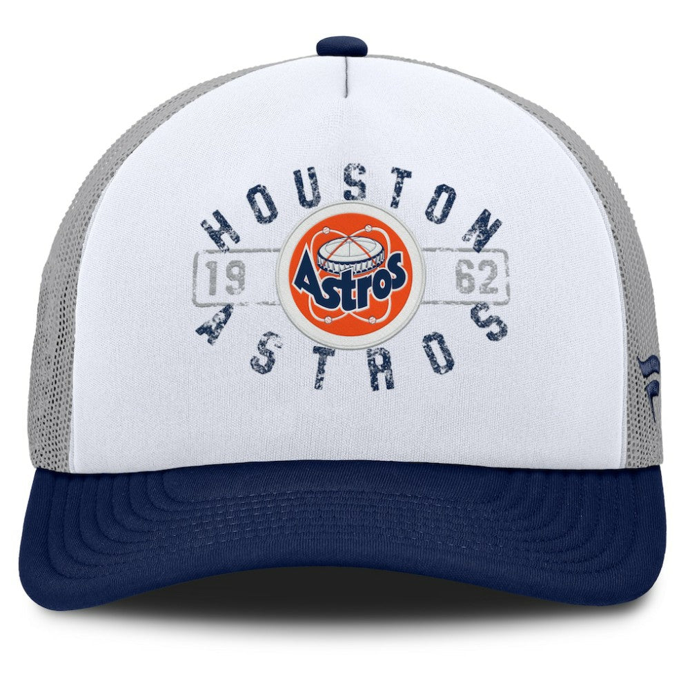 Houston Astros Fanatics Designated A-Frame Foam Front Trucker Adjustable Hat - White/Navy - Fanatics on Sale