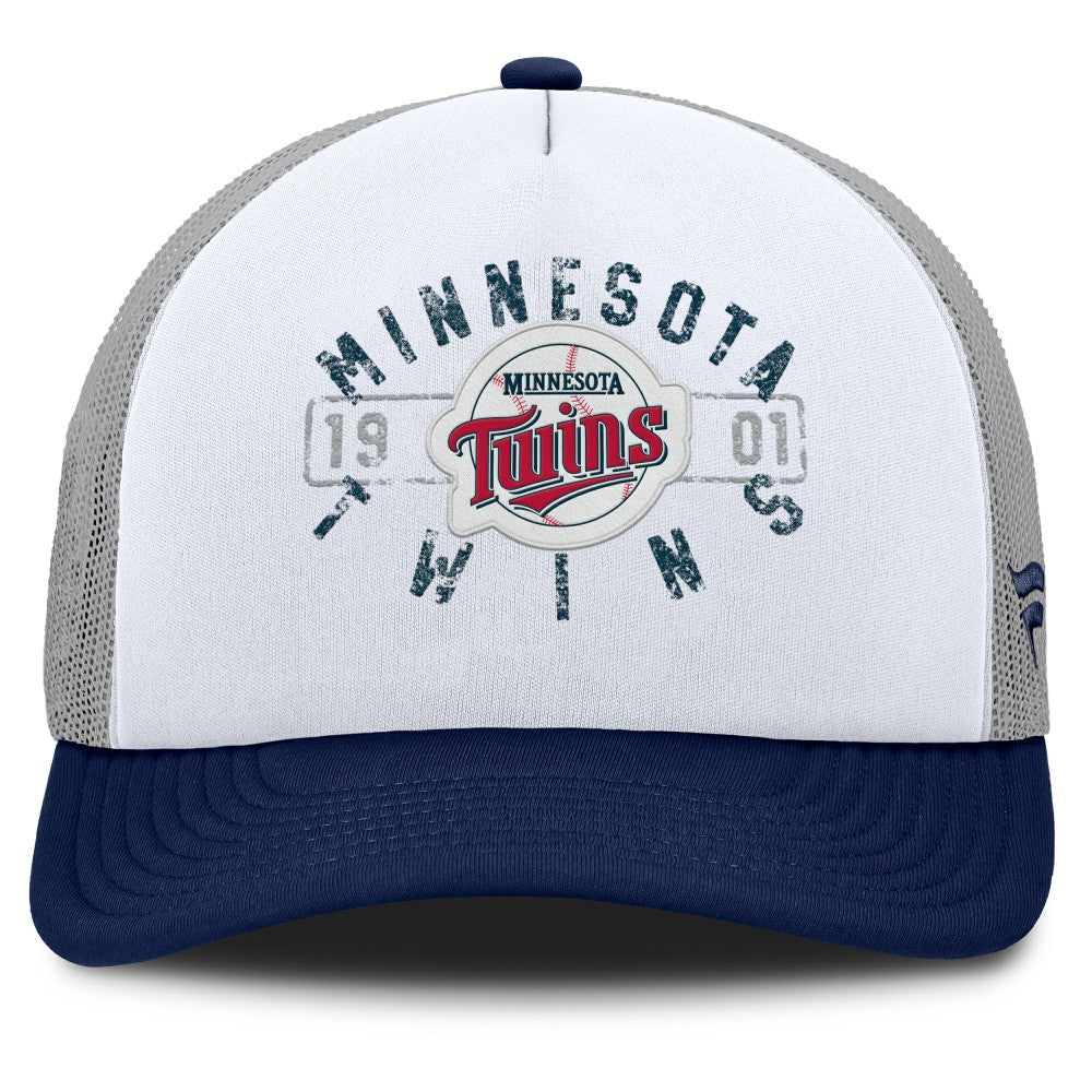 Minnesota Twins Fanatics Designated A-Frame Foam Front Trucker Adjustable Hat - White/Navy - Fanatics Sale