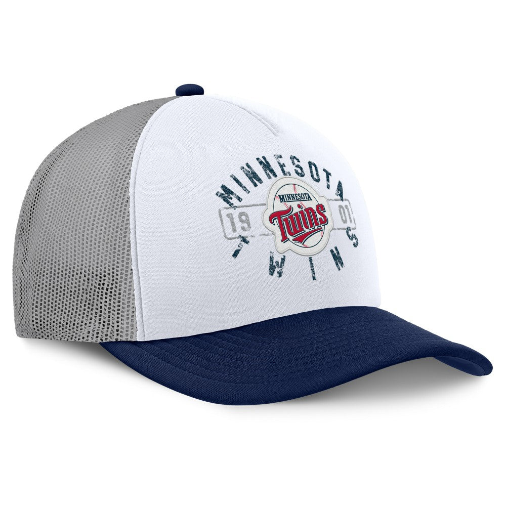 Minnesota Twins Fanatics Designated A-Frame Foam Front Trucker Adjustable Hat - White/Navy - Fanatics Sale