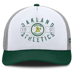 Athletics Fanatics Designated A-Frame Foam Front Trucker Adjustable Hat - White/Green - Fanatics on Sale