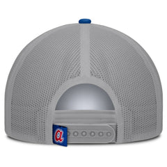 Atlanta Braves Fanatics Designated A-Frame Foam Front Trucker Adjustable Hat - White/Royal - Fanatics Lifestyle