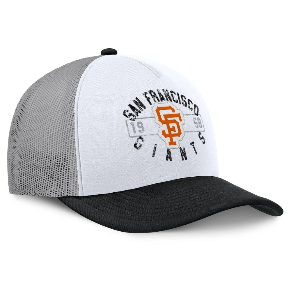 San Francisco Giants Fanatics Designated A-Frame Foam Front Trucker Adjustable Hat - White/Black - Fanatics Online