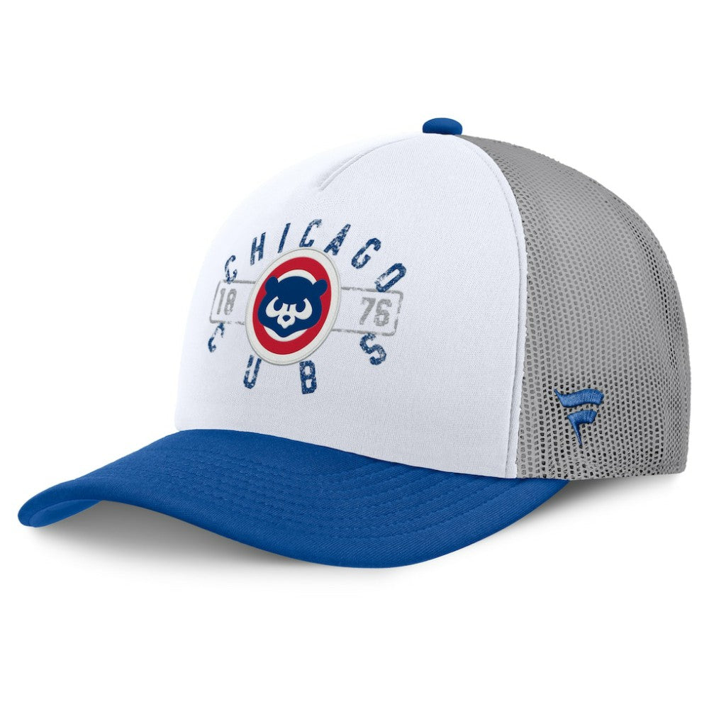 Chicago Cubs Fanatics Designated A-Frame Foam Front Trucker Adjustable Hat - White/Royal - Fanatics Lifestyle