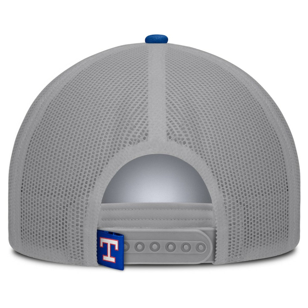 Texas Rangers Fanatics Designated A-Frame Foam Front Trucker Adjustable Hat - White/Royal - Fanatics Discount