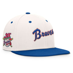 Atlanta Braves Fanatics Unit Fitted Hat - Cream/Royal - Fanatics Lifestyle