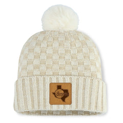 Texas Rangers Fanatics Women's Matchstick Cuffed Knit Hat with Pom- Natural - Fanatics Discount