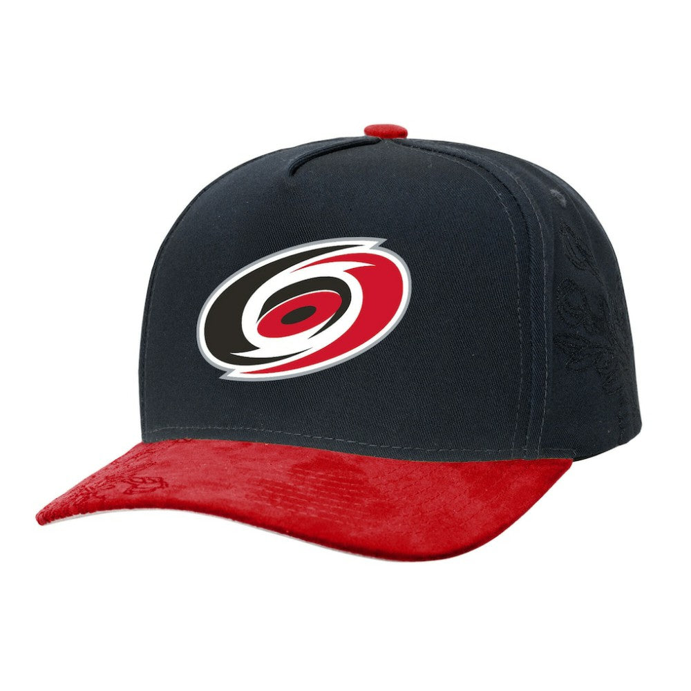 Carolina Hurricanes Mitchell & Ness May Flowers Pro Crown Adjustable Hat - Black/Red - NHL 202492203