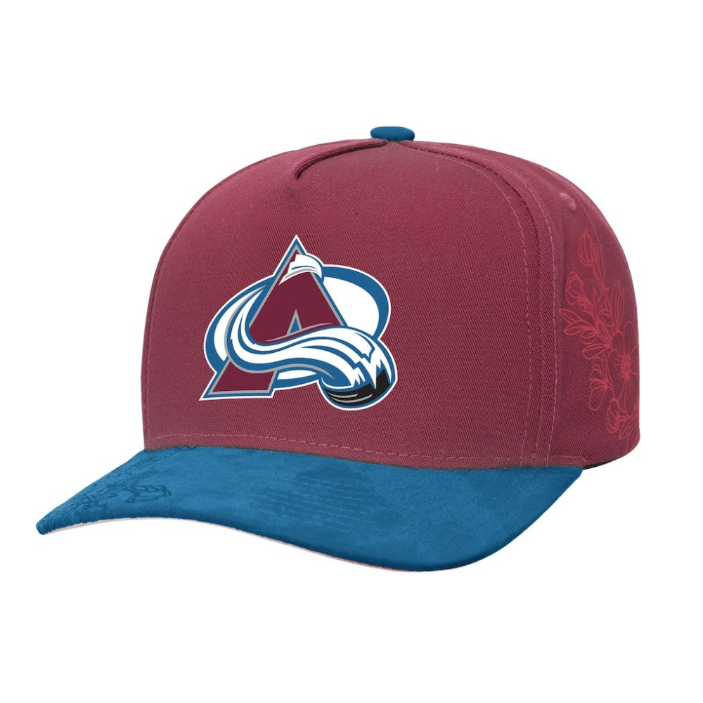 Colorado Avalanche Mitchell & Ness May Flowers Pro Crown Adjustable Hat - Burgundy/Blue - NHL 202492205